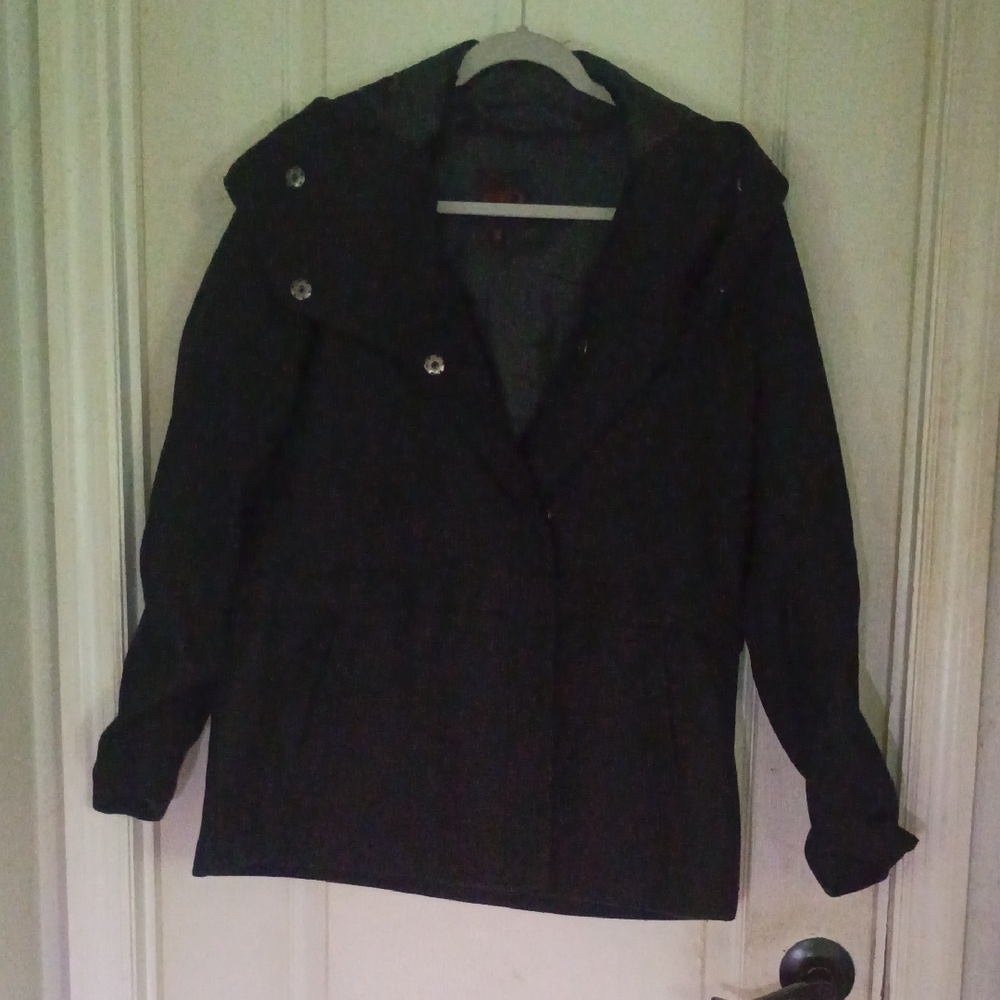 Yoki Women's Black Pea Coat